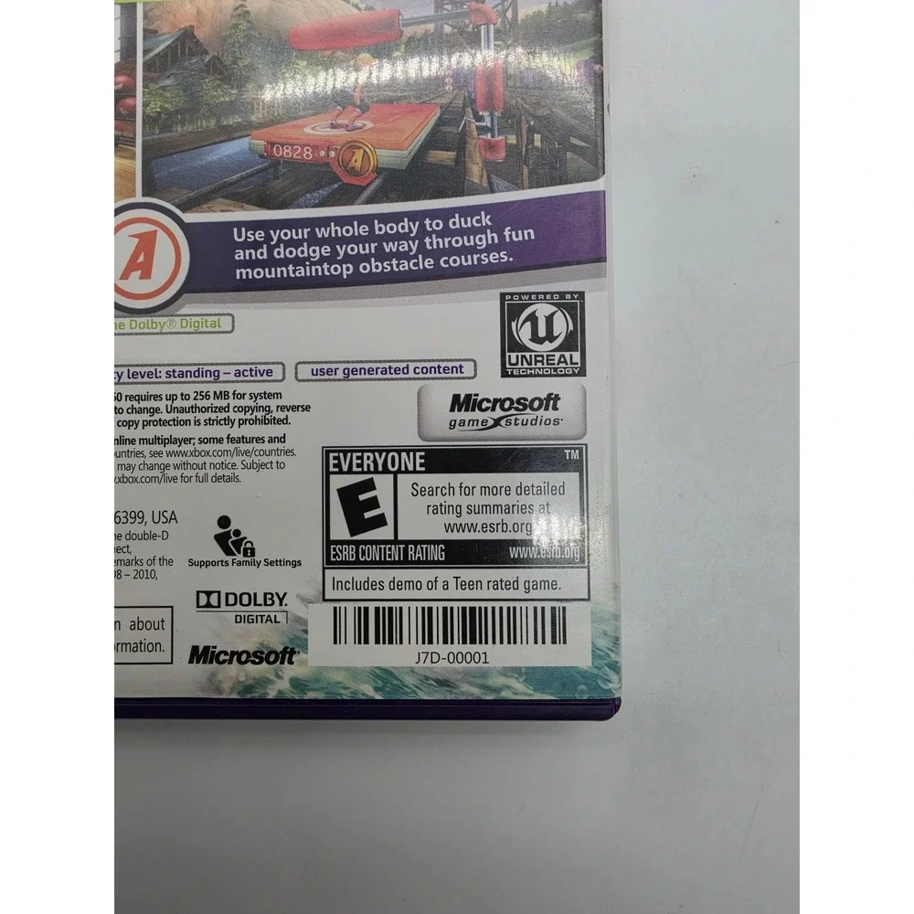 Kinect Adventures Microsoft Xbox 360 Game J7D-00001 Purple Case NTSC